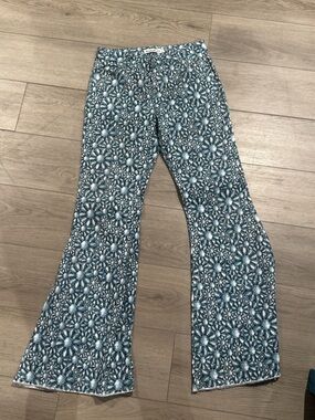 Women's Turquoise Wide-Leg Flares